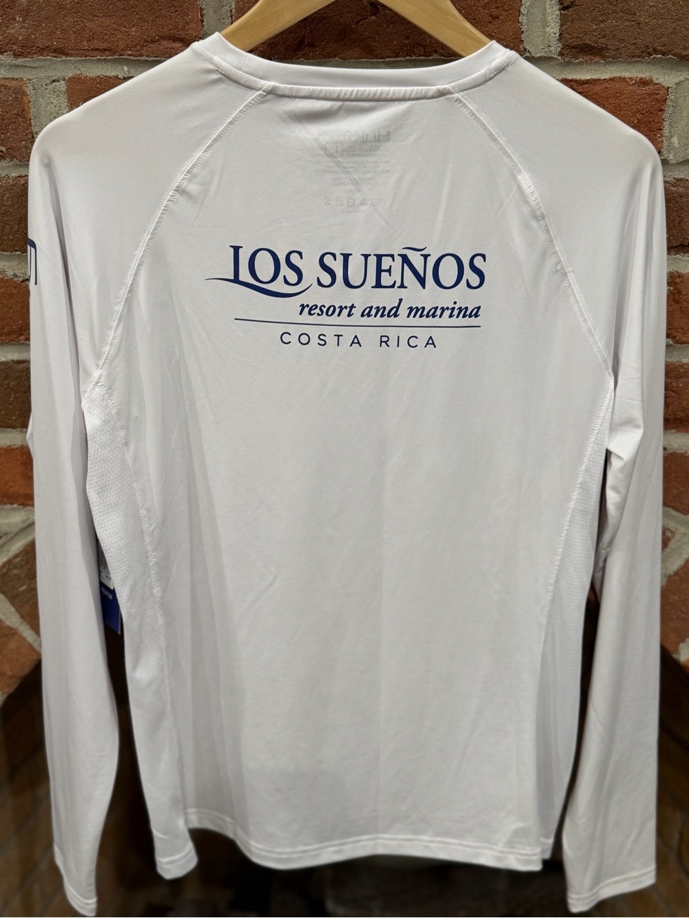 Huk White Long-Sleeve Performance Shirt with Navy Logo - Picture 4 of 4